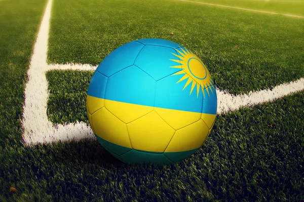 Rwanda Ball Corner Kick Position Soccer Field Background National Football — Stock Photo, Image