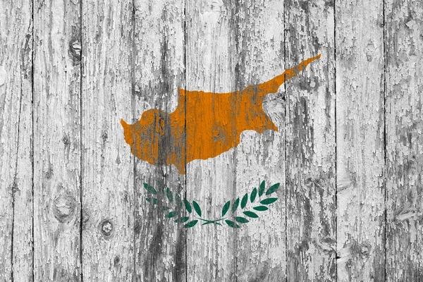 Flaga Cypru Malowane Zużyte Drewniane Tekstury Tło — Zdjęcie stockowe