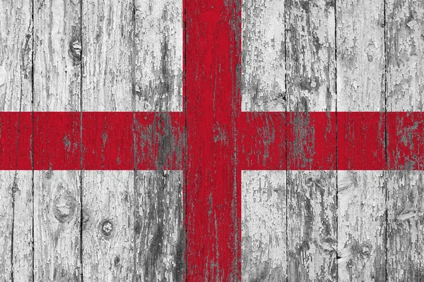 Flag England Painted Worn Out Wooden Texture Background — Stock Photo, Image