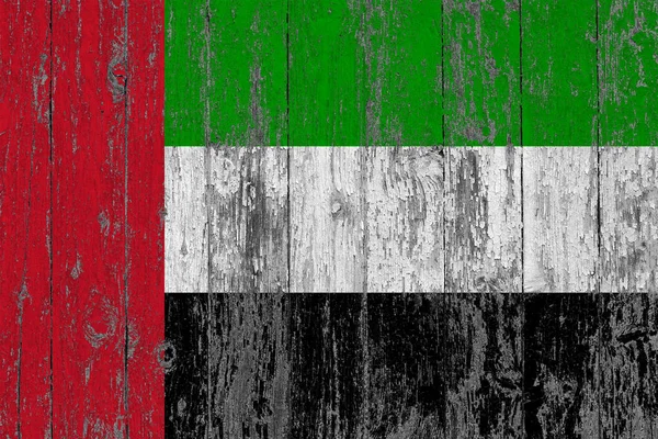 Vlajka Spojených Arabských Emirátů Namalované Opotřebované Dřevěné Textury Pozadí — Stock fotografie