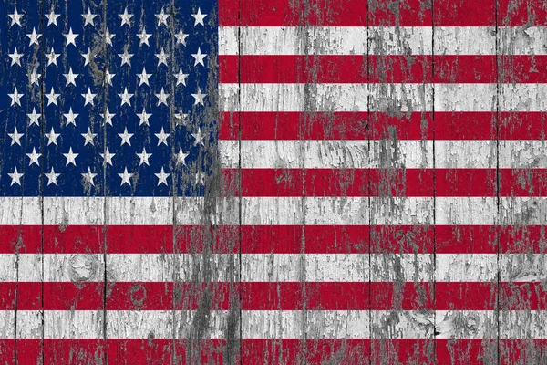 Amerika Birleşik Devletleri Bayrağı Ahşap Doku Arka Plan Aşınmış Boyanmış — Stok fotoğraf