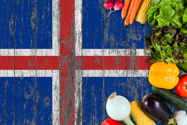 Frisches Gemüse Aus Island Auf Dem Tisch Kochkonzept Auf Hölzernem — Stockfoto