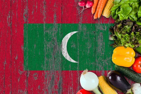 Légumes Frais Des Maldives Sur Table Concept Cuisson Sur Fond — Photo