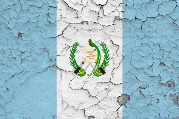 Flagga Guatemala Målade Spruckna Smutsiga Vägg Nationella Mönster Vintage Stil — Stockfoto