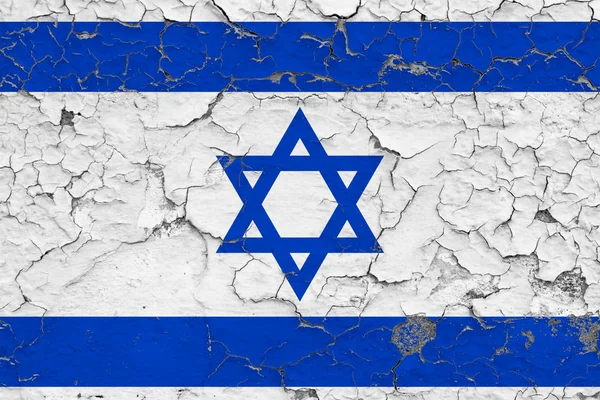 Bandera Israel Pintada Pared Sucia Agrietada Patrón Nacional Superficie Estilo — Foto de Stock