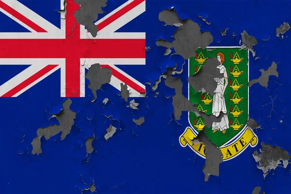 Stäng Upp Grungy Skadade Och Väderbitna British Virgin Islands Flagga — Stockfoto