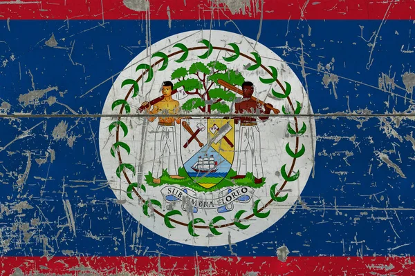 Grunge Belice Bandera Antigua Superficie Madera Rayada Fondo Nacional Vintage — Foto de Stock