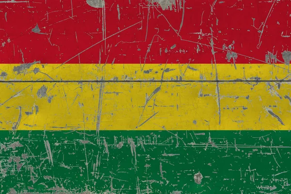 Grunge Bolivien Flagge Auf Alter Zerkratzter Holzoberfläche Nationaler Jahrgang — Stockfoto