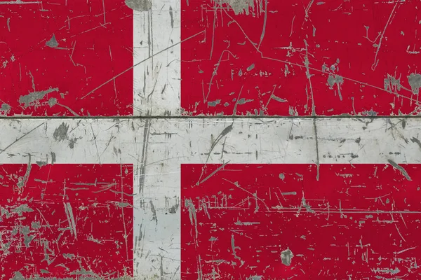 Bandera Grunge Denmark Antigua Superficie Madera Rayada Fondo Nacional Vintage —  Fotos de Stock