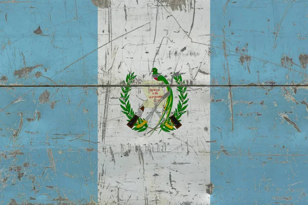 Grunge Bandera Guatemala Sobre Una Vieja Superficie Madera Rayada Fondo — Foto de Stock