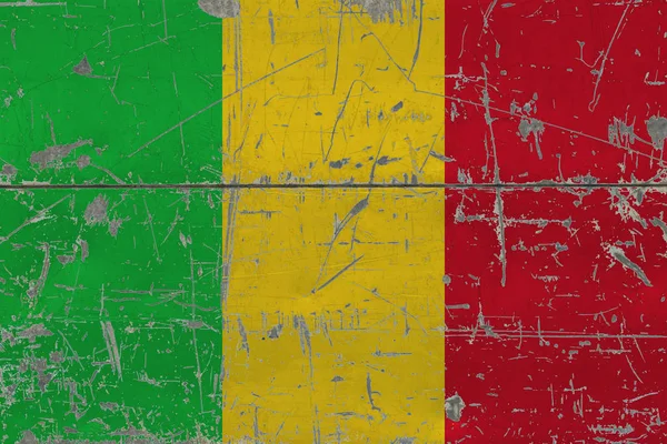 Flaga Mali Grunge Stary Porysowanych Powierzchni Drewnianych Krajowych Tło Vintage — Zdjęcie stockowe