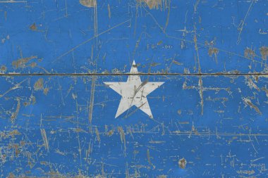 Grunge Somali bayrağı eski ahşap yüzey kaşıdı. Ulusal antika arka plan.