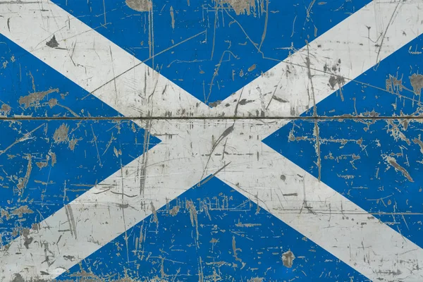 Grunge Bandera Escocia Antigua Superficie Madera Rayada Fondo Nacional Vintage — Foto de Stock