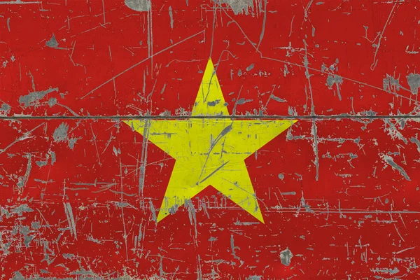 Flaga Wietnamu Grunge Stary Porysowanych Powierzchni Drewnianych Krajowych Tło Vintage — Zdjęcie stockowe