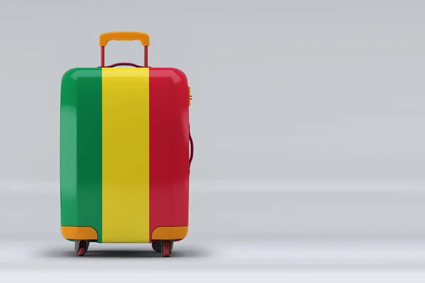 Boliviens Nationalflagge Auf Einem Stilvollen Koffer Auf Farbigem Hintergrund Raum — Stockfoto