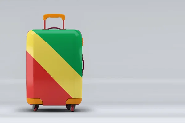 Die Nationalflagge Der Republik Kongo Auf Einem Stilvollen Koffer Auf — Stockfoto