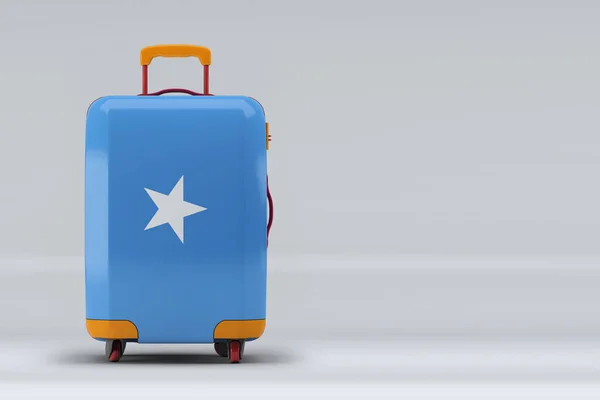 Somalia Nationalflagge Auf Einem Stilvollen Koffer Auf Farbigem Hintergrund Raum — Stockfoto