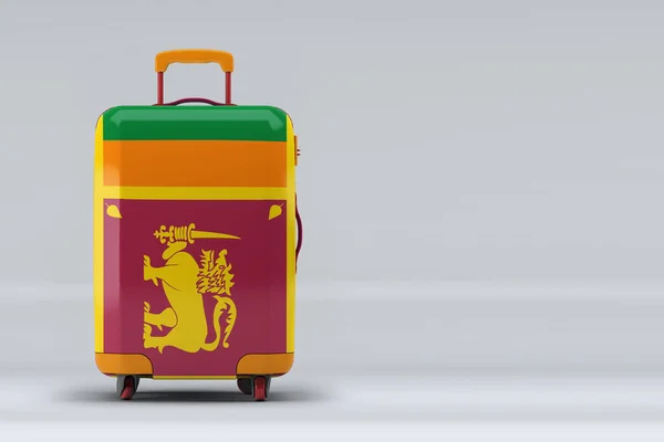 Renkli Bavullarda Sri Lanka Ulusal Bayrağı Mesaj Için Yer Var — Stok fotoğraf