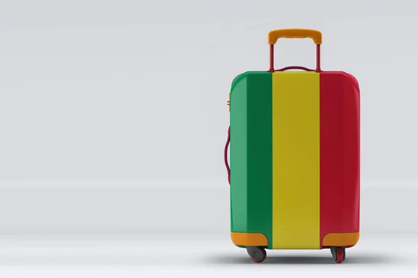 Bolívia Zászló Egy Elegáns Bőröndök Vissza Nézet Színes Háttér Helyet — Stock Fotó