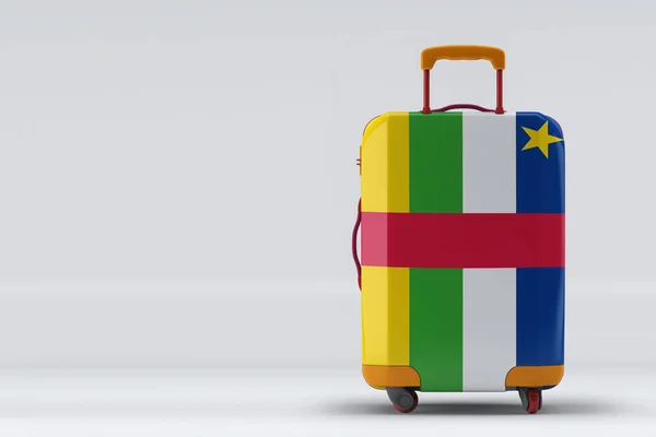 Flagge Der Zentralafrikanischen Republik Auf Einer Stilvollen Kofferrückseite Auf Farbigem — Stockfoto