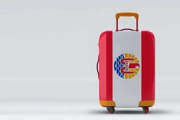 프랑스 폴리네시아 인들의 깃발은 위에서 아름다운 가방에 문자를 관광의 개념이다 — 스톡 사진