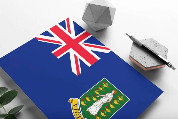 Bandera Las Islas Vírgenes Británicas Sobre Fondo Minimalista Carta Invitación — Foto de Stock