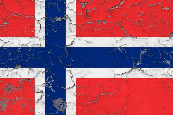 Bandera Bouvet Islands Cerrar Grumoso Dañado Resistido Pared Pelando Pintura — Foto de Stock