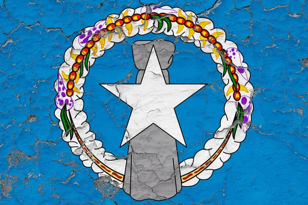 Bandera Las Islas Marianas Del Norte Cierra Grumosa Dañada Erosionada — Foto de Stock