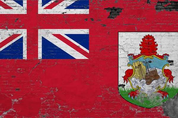 Bermuda Vlag Grunge Gekrast Betonnen Oppervlak Nationale Vintage Achtergrond Retro — Stockfoto