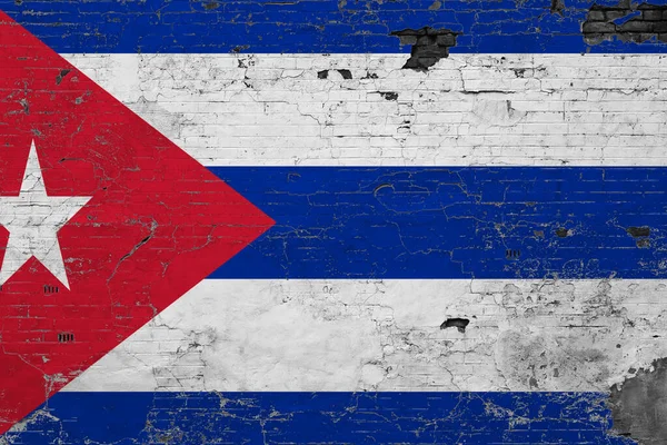 Cuba Flag Grunge Scratched Concrete Surface National Vintage Background Retro — Stock Photo, Image