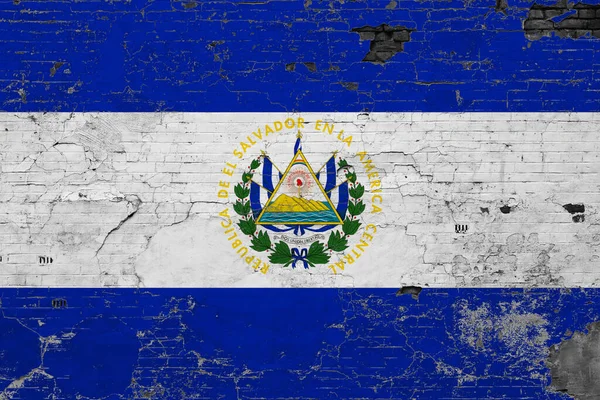 Bandeira Salvador Superfície Concreto Riscado Grunge Fundo Nacional Vintage Conceito — Fotografia de Stock