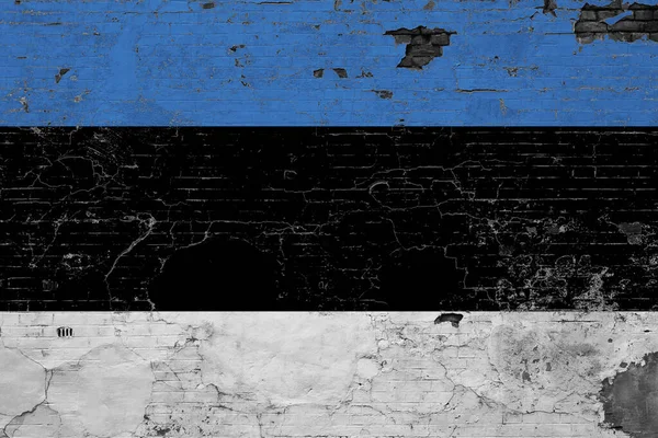 Estland Vlag Grunge Gekrast Betonnen Oppervlak Nationale Vintage Achtergrond Retro — Stockfoto