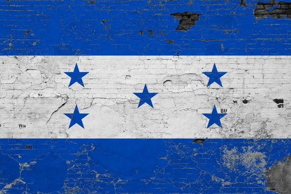 Флаг Гондураса Гранжевой Царапанной Бетонной Поверхности Национальное Винтажное Прошлое Концепция — стоковое фото