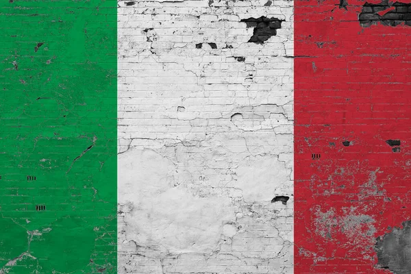 Italien Flagge Auf Zerkratzter Betonoberfläche Nationaler Vintage Hintergrund Retro Wandkonzept — Stockfoto