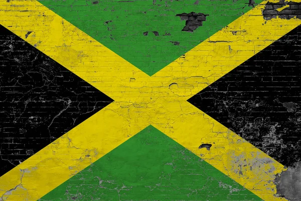 Flaga Jamajki Grunge Zadrapała Betonową Powierzchnię Narodowe Pochodzenie Koncepcja Ściany — Zdjęcie stockowe