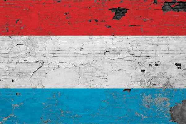 Flaga Luksemburga Grunge Zadrapała Betonową Powierzchnię Narodowe Pochodzenie Koncepcja Ściany — Zdjęcie stockowe