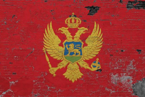 Montenegro Vlag Grunge Gekrast Betonnen Oppervlak Nationale Vintage Achtergrond Retro — Stockfoto