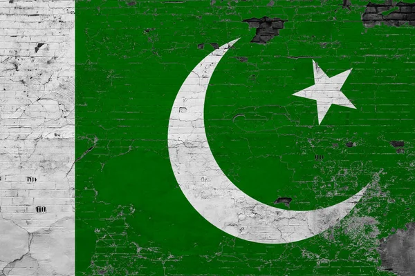 Bandeira Paquistão Grunge Superfície Concreto Riscado Fundo Nacional Vintage Conceito — Fotografia de Stock