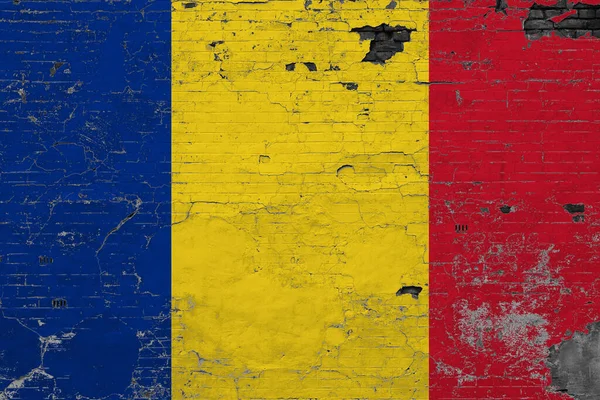 Roemenië Vlag Grunge Gekrast Betonnen Oppervlak Nationale Vintage Achtergrond Retro — Stockfoto