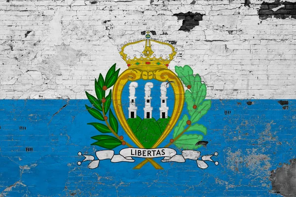 Bandeira San Marino Superfície Concreto Riscado Grunge Fundo Nacional Vintage — Fotografia de Stock