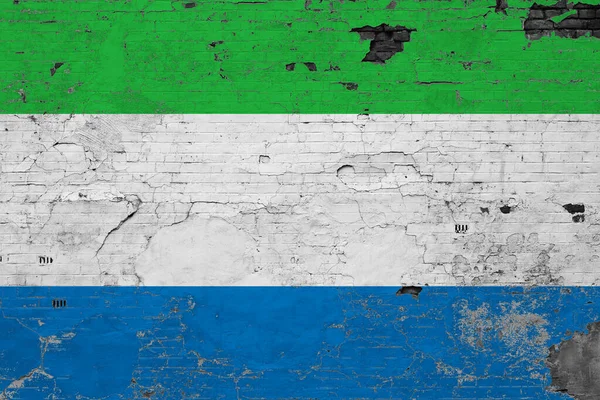 Sierra Leone Vlag Grunge Gekrast Betonnen Oppervlak Nationale Vintage Achtergrond — Stockfoto