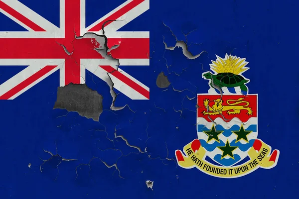 Die Flagge Der Cayman Islands Zeigt Alte Beschädigte Und Verschmutzte — Stockfoto