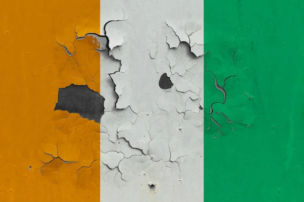 Bandera Costa Marfil Cerrar Viejo Dañado Sucio Pared Pelar Pintura —  Fotos de Stock