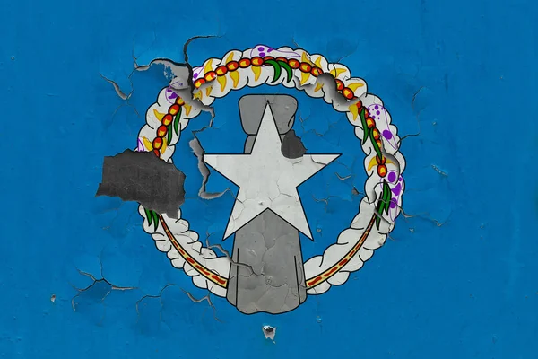 Bandera Las Islas Marianas Del Norte Cerrar Viejo Dañado Sucio — Foto de Stock