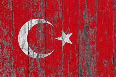 Grunge üzerindeki hindi bayrağı ahşap yüzeyi çizmiş. Ulusal klasik arka plan. Eski tahta masa bayrak yüzeyini çizmiş..