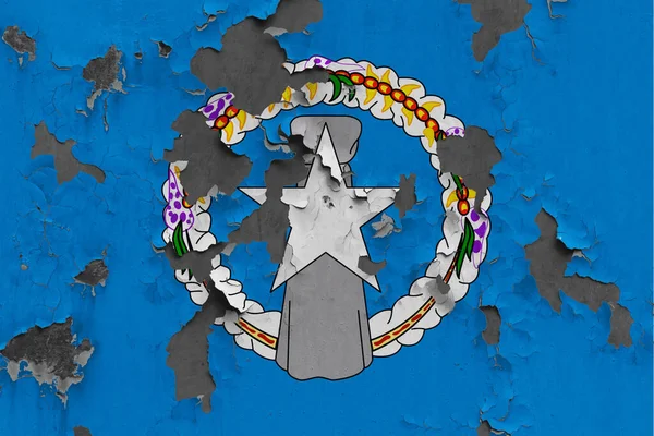 Bandera Las Islas Marianas Del Norte Cerrar Pintado Dañado Sucio — Foto de Stock