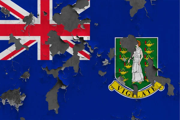 Bandera Las Islas Vírgenes Británicas Cerrar Pintado Dañado Sucio Pared —  Fotos de Stock