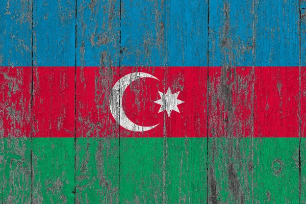 Bandera Azerbaiyán Grunge Superficie Madera Rayada Fondo Vintage Nacional Antigua — Foto de Stock