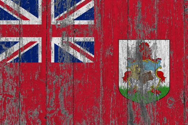 Bermuda Vlag Grunge Gekrast Houten Oppervlak Nationale Vintage Achtergrond Oude — Stockfoto