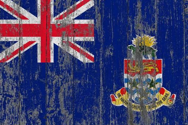 Kaaimaneilanden Vlag Grunge Gekrast Houten Oppervlak Nationale Vintage Achtergrond Oude — Stockfoto